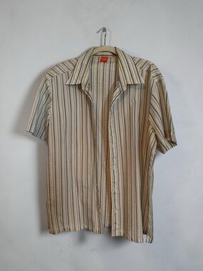 Hugo boss orange Label Men's Short-Sleeve Vertical Stripe Shirt